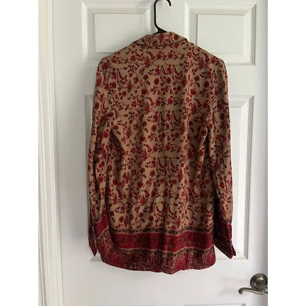 Free People Bellflower Printed Border Blazer